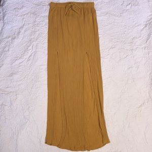 Yellow/Orange Double-Slit Maxi Skirt